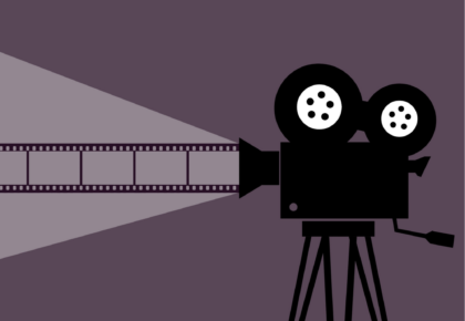 Afbeelding van een draaiende opname filmcamera